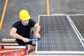 Solar Panel Repair with Copyspace Royalty Free Stock Photo