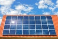 Solar panel on a roof Royalty Free Stock Photo