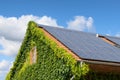 Solar panel on a roof of a house