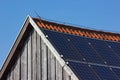 solar panel on rooftop on wooden facade