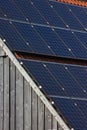 solar panel on rooftop on wooden facade