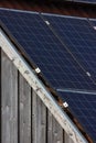 solar panel on rooftop on wooden facade