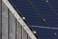 solar panel on rooftop on wooden facade