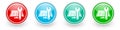 Solar panel service vector icons, colorful glossy buttons on white