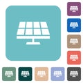 Solar panel solid rounded square flat icons Royalty Free Stock Photo