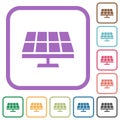 Solar panel solid simple icons Royalty Free Stock Photo