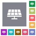 Solar panel solid square flat icons Royalty Free Stock Photo