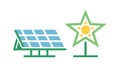 Solar panel with star, symbolizing eco-friendly excellence, vector design Generative AI Royalty Free Stock Photo
