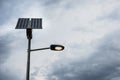 Solar panel on street lamp post