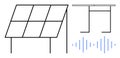 Solar panel array with soundwave concept representing renewable energy and sustainability innovation Royalty Free Stock Photo