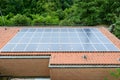 Solar panel system on house roof at Mendrisio Royalty Free Stock Photo