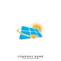 Solar panel energy electric electricity logo design vector template Royalty Free Stock Photo