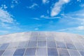 Solar panels against blue sky background Royalty Free Stock Photo