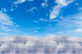 Solar panels against blue sky background Royalty Free Stock Photo