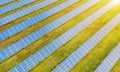 Solar panels against deep blue sky, alternative solar energy Royalty Free Stock Photo