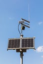 Solar panels on a background of blue sky