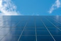 Solar panels on a background of blue sky and clouds. The concept of alternative energy. Advanced technologies for the production