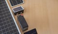 Solar Panels and Battery System for Efficient Energy Storage. Clean Energy Solutions: Solar Panels with Backup Battery Storage Royalty Free Stock Photo