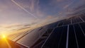 Solar Panels with a Blazing Sun Royalty Free Stock Photo