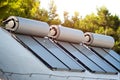 Solar panels and boilers for water heating