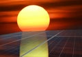 Solar panels or Solar cells energy with the sun for Electric power. Royalty Free Stock Photo