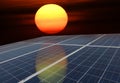 Solar panels or Solar cells energy with the sun for Electric power. Royalty Free Stock Photo