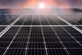 Solar panels or Solar cells energy and the Sun for Electric power in Asia. Royalty Free Stock Photo