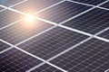 Solar panels or Solar cells energy and the Sun for Electric power in Asia. Royalty Free Stock Photo