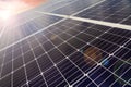 Solar panels or Solar cells energy and the Sun for Electric power in Asia. Royalty Free Stock Photo