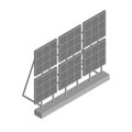 solar panels charged from the sun isometric vector in grey colors