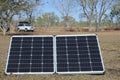 Solar panels charging equipment of a 4WD vehicle Royalty Free Stock Photo