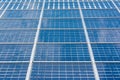 Solar Panels Closeup Blue Technology Clear Sunny Day Clouds Reflection Green Energy Real Royalty Free Stock Photo