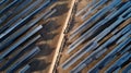 solar panels desert aerial view Royalty Free Stock Photo