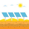 Solar panels in the desert, Royalty Free Stock Photo