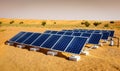 Solar panels in the desert Royalty Free Stock Photo