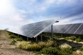 Solar panels in diminishing perspective Royalty Free Stock Photo