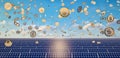 Solar Panels - falling dollar coins