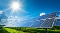 Solar panels farm renewable energy power generation clean technology Royalty Free Stock Photo