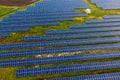 Solar panels on the field