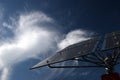 Solar panels in front of cirrus clouds