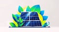 solar panels and green foliage LOGOI AI GENERATED IMAGE Royalty Free Stock Photo
