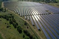 solar panels on a green meadow Royalty Free Stock Photo