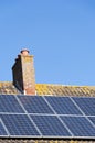 Solar panels on a house roof Royalty Free Stock Photo