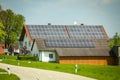 Solar panels on house roof Royalty Free Stock Photo