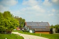 Solar panels on house roof Royalty Free Stock Photo