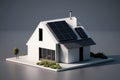 Solar panels on idilic 3D house. Natural resource of energy. Generative AI