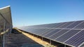 Solar panels installed on the ground, sunlight falls on it, environmentally friendly renewable energy, cheap and modern way to gen