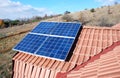 Solar panels installed on the roof of the house Royalty Free Stock Photo