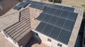 Solar Panels Installed on Roof of Large House Royalty Free Stock Photo