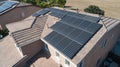 Solar Panels Installed on Roof of Large House Royalty Free Stock Photo